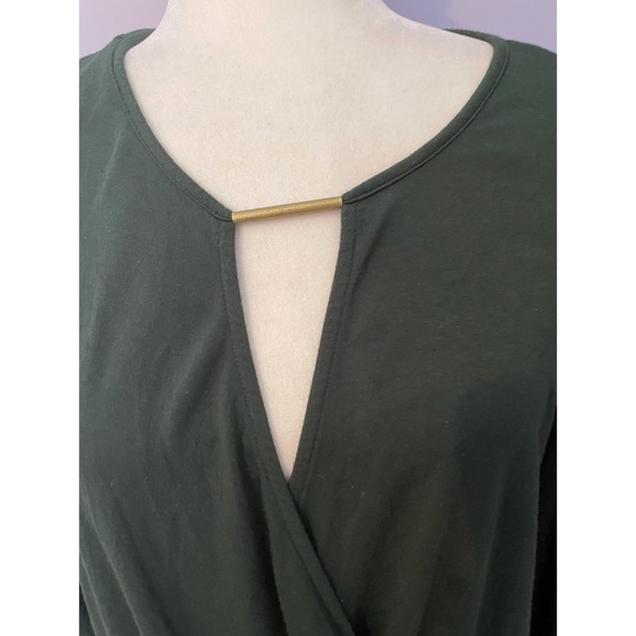Anthropologie Ella Moss green wrap top - Picture 2 of 5